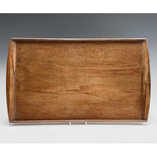 3101 - A Robin Nance walnut and veneered tea tray, rectangular, stamped Robin Nance St Ives D. Care, 55X34c... 