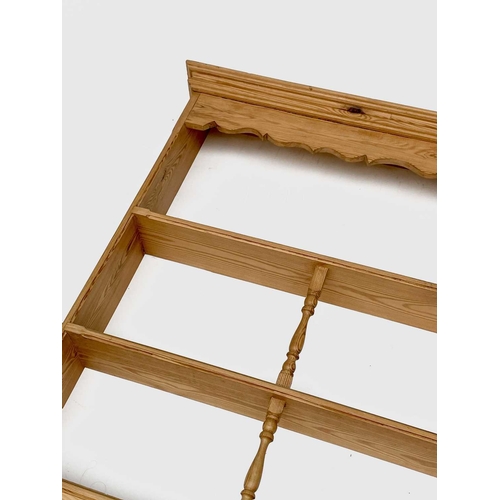 3157 - A set of pine hanging shelves, mid 20th century. Height 100cm, width 106cm, depth 15cm.