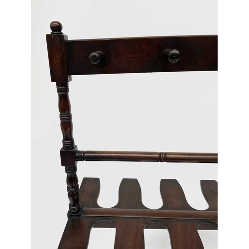 3160 - A Georgian mahogany double sided boot and whip stand. Height 96cm, width 74cm, depth 26.5cm.