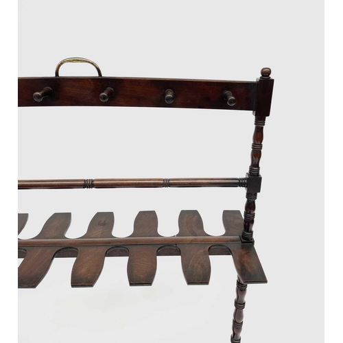 3160 - A Georgian mahogany double sided boot and whip stand. Height 96cm, width 74cm, depth 26.5cm.