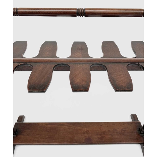 3160 - A Georgian mahogany double sided boot and whip stand. Height 96cm, width 74cm, depth 26.5cm.