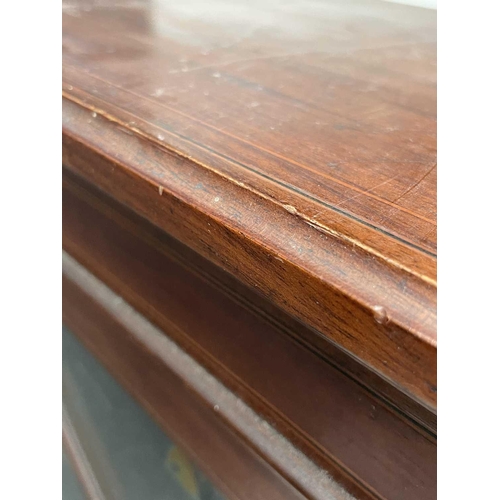 3189 - A mahogany bookcase, early 20th century, with a pair of astragal glazed doors enclosing shelves, on ... 