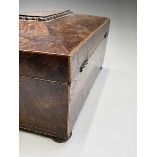 32 - An early Victorian mahogany box, of sarcophagus form, width 32.5cm. Provenance: Michael Trethewey. A... 