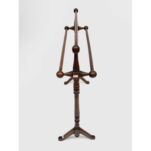 3222 - A Victorian walnut towel rail, width 75.5cm.