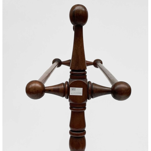 3222 - A Victorian walnut towel rail, width 75.5cm.