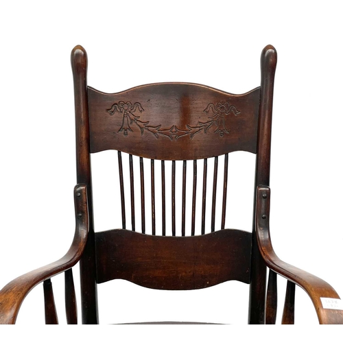 3228 - An American walnut armchair, circa 1900, height 112cm, width 60cm.