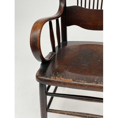 3228 - An American walnut armchair, circa 1900, height 112cm, width 60cm.