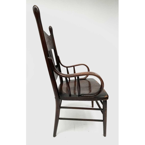 3228 - An American walnut armchair, circa 1900, height 112cm, width 60cm.