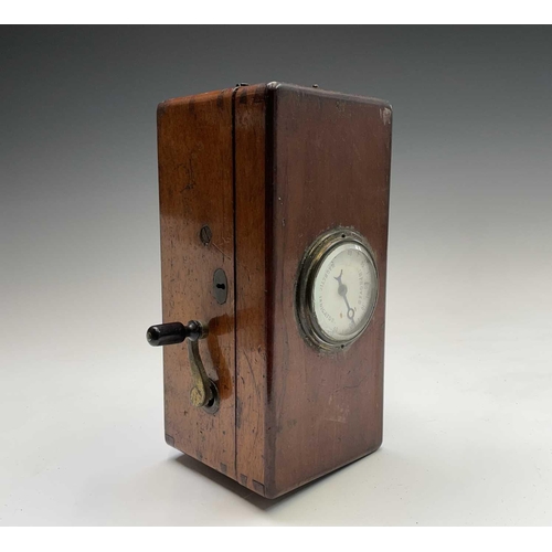 33 - A late Victorian mahogany cased improved magneto-electric machine with indicator dial and complete w... 