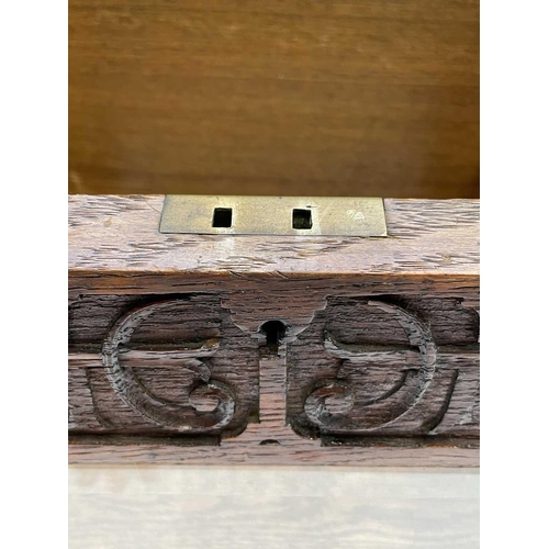 349 - A Victorian oak country house postbox, with carved decoration, inscribed Letters, with glazed front ... 