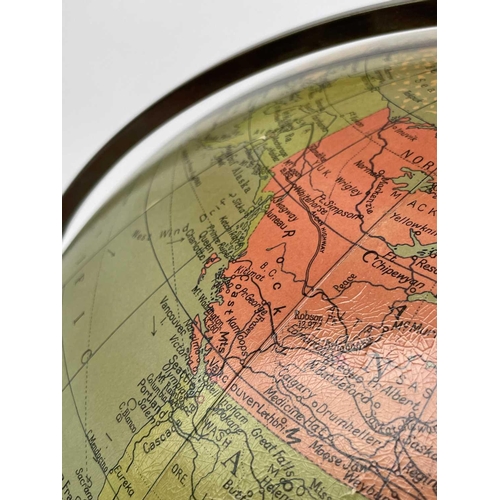 350 - A 50cm diameter Philips' terrestrial globe, circa 1965, on a Regency style mahogany stand. Overall h... 