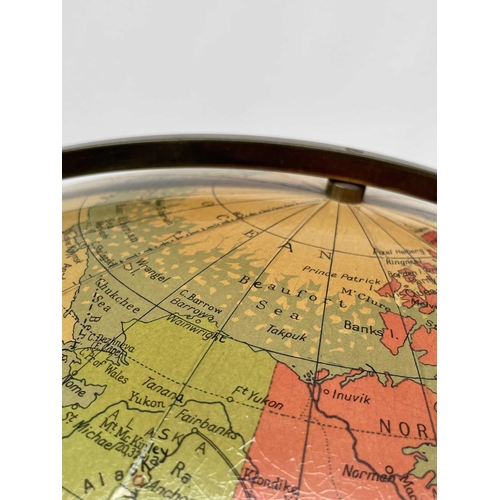 350 - A 50cm diameter Philips' terrestrial globe, circa 1965, on a Regency style mahogany stand. Overall h... 