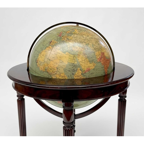 350 - A 50cm diameter Philips' terrestrial globe, circa 1965, on a Regency style mahogany stand. Overall h... 