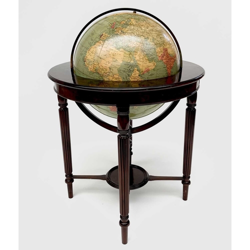 350 - A 50cm diameter Philips' terrestrial globe, circa 1965, on a Regency style mahogany stand. Overall h... 