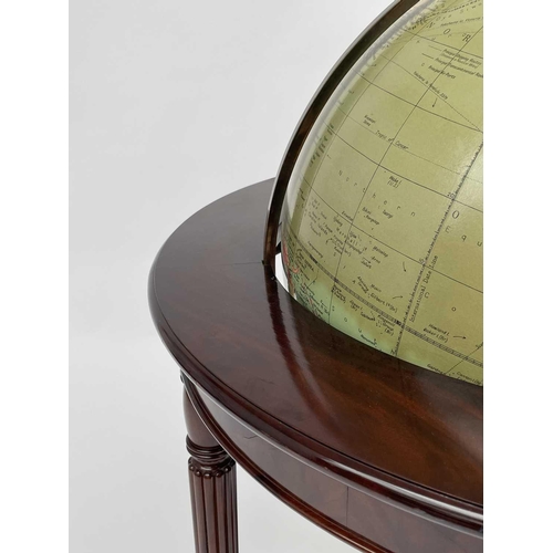 350 - A 50cm diameter Philips' terrestrial globe, circa 1965, on a Regency style mahogany stand. Overall h... 