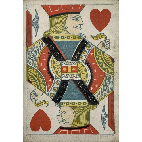 357 - A set of De La Rue & Co playing cards, with black and gilt backs, 9.4X6.4cm. Provenance: Michael Tre... 