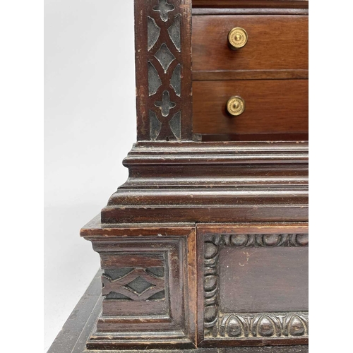 385 - An Edwardian mahogany humidor fitted with a bevelled edge glazed door, with fitted interior and a fu... 