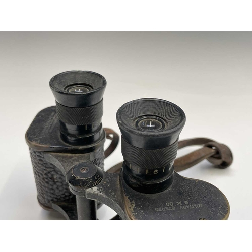 423 - A pair of military stereo 6X30 binoculars, by The US Naval Gun Factory optical shop annex, together ... 