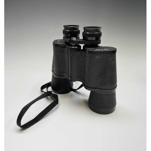 425 - A pair of Newbold & Bulford 8X30 binoculars, cased, together with other binoculars and a Photax supe... 