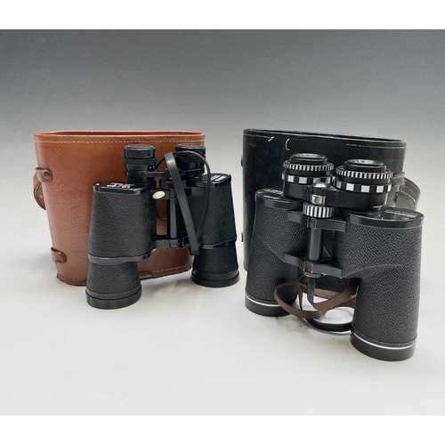 425 - A pair of Newbold & Bulford 8X30 binoculars, cased, together with other binoculars and a Photax supe... 