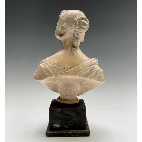 432 - A terracotta bust of Victoria, by John Marriott Blashfield, stamped J M Blashfield Stamford No232, o... 