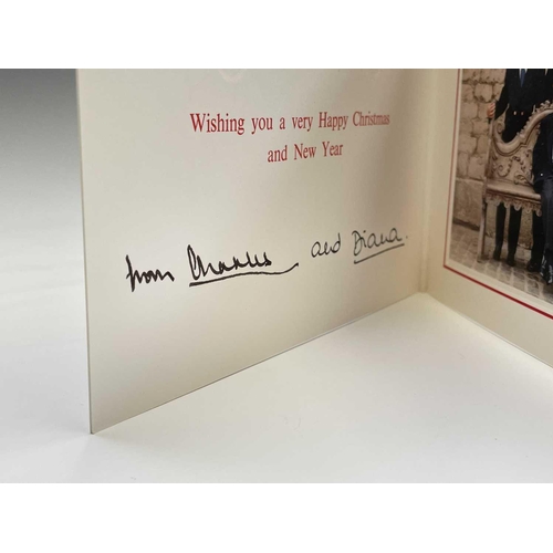 433 - Three Royal Christmas cards, two signed jointly by the Prince & Princess of Wales, one signed by sin... 