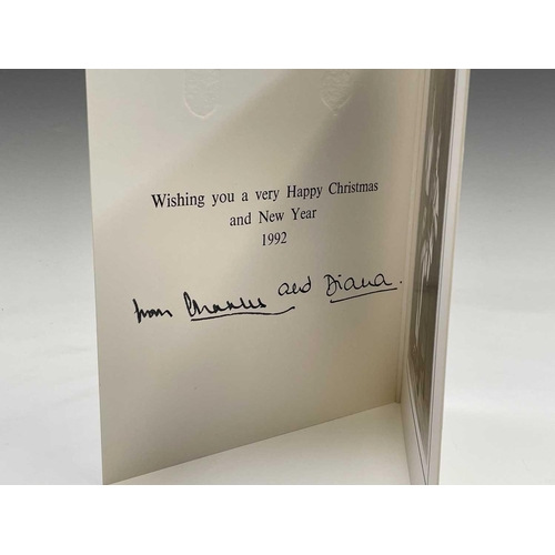 433 - Three Royal Christmas cards, two signed jointly by the Prince & Princess of Wales, one signed by sin... 