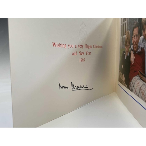 433 - Three Royal Christmas cards, two signed jointly by the Prince & Princess of Wales, one signed by sin... 