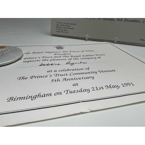 434 - Three invitations to Kensington Palace, St. James's Palace and 5 Year Celebration of the Prince's Tr... 