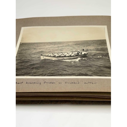 443 - A 1931 photo album of German Battlecruiser 'Emden' signed by the Komandant as a gift to Royal Navy C... 