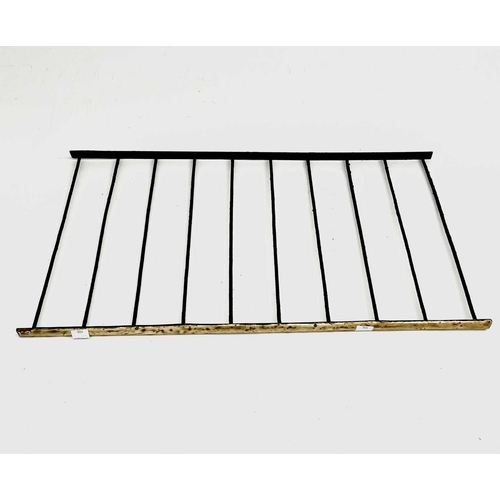 444 - Cornish range rack, with brass mounted front, length 72.5cm, width 42cm.