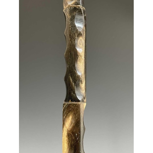 458 - A carved horn sectional walking stick, early 20th century, height 91cm.