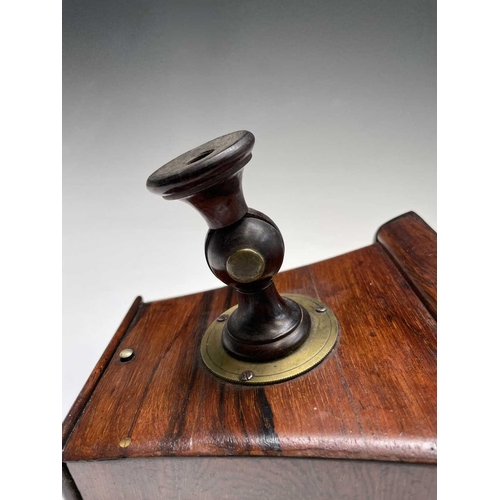 46 - A Victorian Brewster pattern rosewood stereoscopic viewer, with attachment for fitting to a stand, t... 