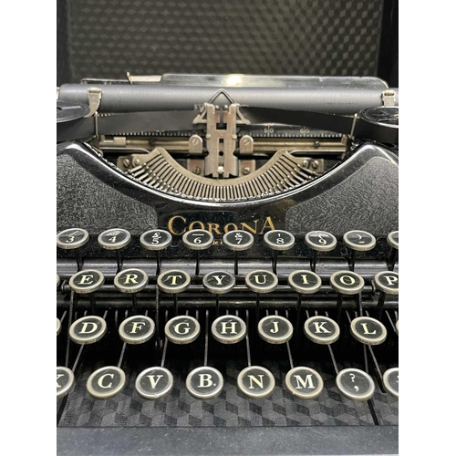 462 - A Remington Model 5 portable typewriter, cased, width 29cm, together with a Corona portable typewrit... 