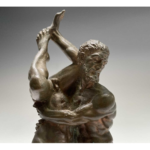 56 - After Vincenzo De Rossi, a bronze sculpture of two wrestlers, 'Hercules and Diomedes', bearing signa... 