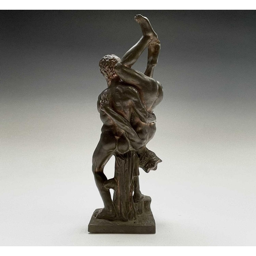 56 - After Vincenzo De Rossi, a bronze sculpture of two wrestlers, 'Hercules and Diomedes', bearing signa... 