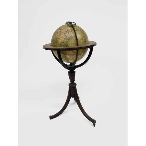 6 - A Newton's New and Improved Terrestrial 12 inch globe, published 1816, with brass meridian circle an... 