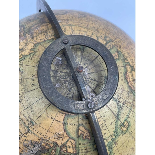 6 - A Newton's New and Improved Terrestrial 12 inch globe, published 1816, with brass meridian circle an... 