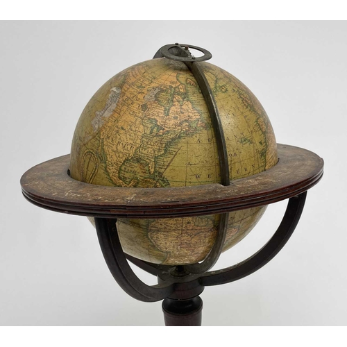 6 - A Newton's New and Improved Terrestrial 12 inch globe, published 1816, with brass meridian circle an... 