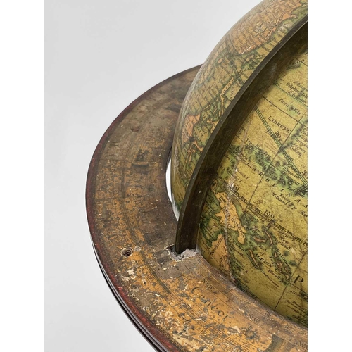 6 - A Newton's New and Improved Terrestrial 12 inch globe, published 1816, with brass meridian circle an... 