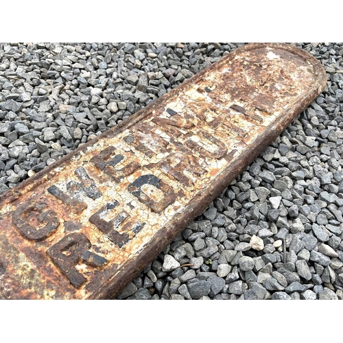 637 - A vintage cast iron finger post road sign, Gwenap-Redruth, Lamorran-Ruan with diamond topped post, h... 