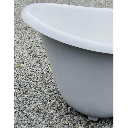 638 - A double ended cast iron enamel bath, modern, length 181cm.