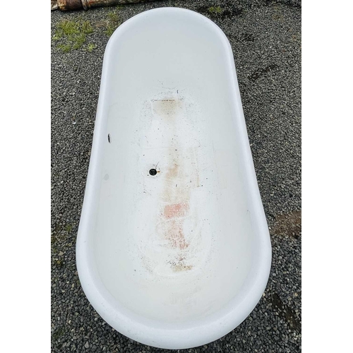 638 - A double ended cast iron enamel bath, modern, length 181cm.