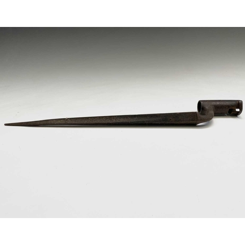 78 - A British 1839 pattern socket bayonet, the triangular blade stamped S.Hill and 156, length 46cm.