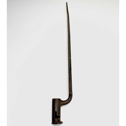 78 - A British 1839 pattern socket bayonet, the triangular blade stamped S.Hill and 156, length 46cm.