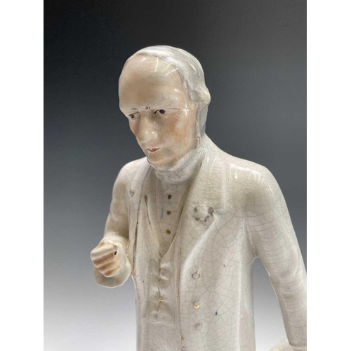 812 - A 19th century Staffordshire flatback portrait figure, 'Garibaldi', height 32cm, together with anoth... 