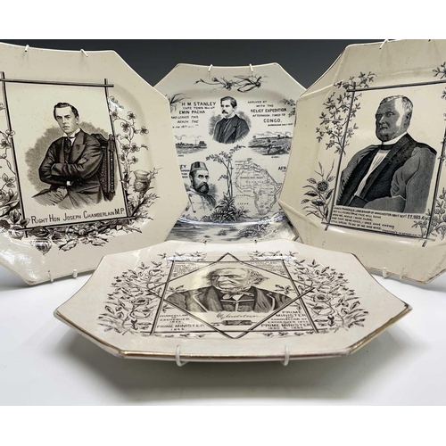 814 - Nine Victorian royal and political commemorative plates of octagonal form by Wallis Gimson, comprisi... 