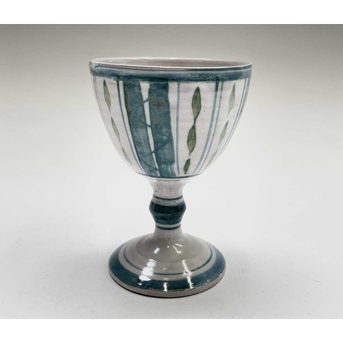 817 - Two Alan Caiger-Smith for Aldermaston Pottery goblets, the tallest 15cm, together with a book by the... 