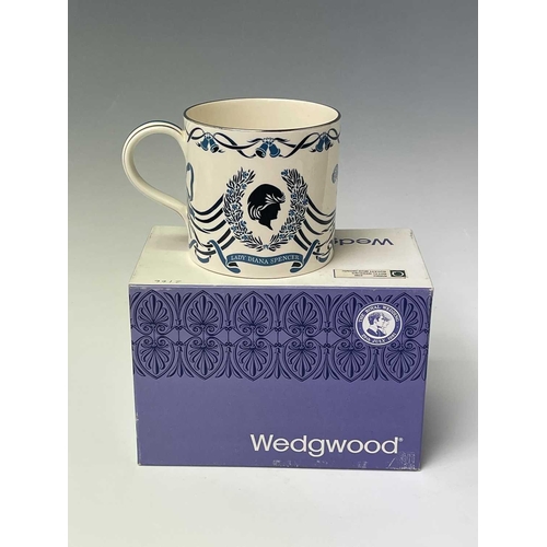 828 - Three Wedgwood commemorative mugs designed Richard Guyatt to include the Royal Silver Wedding 1947-1... 