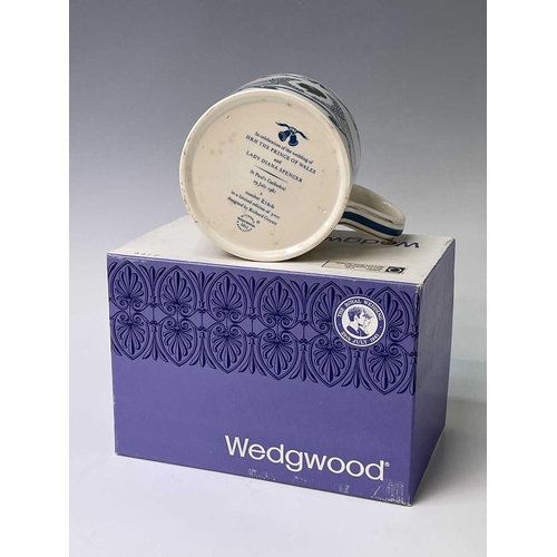 828 - Three Wedgwood commemorative mugs designed Richard Guyatt to include the Royal Silver Wedding 1947-1... 